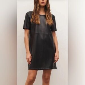 Z Supply black faux leather dress size L